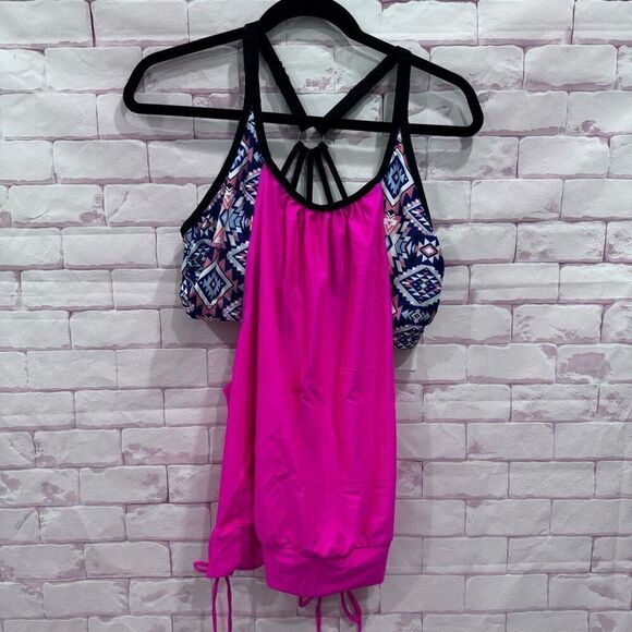 Holipick pink takini top size Large - Picture 1 of 6